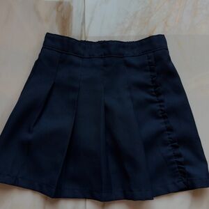 Navy Pleated Mini Skirt